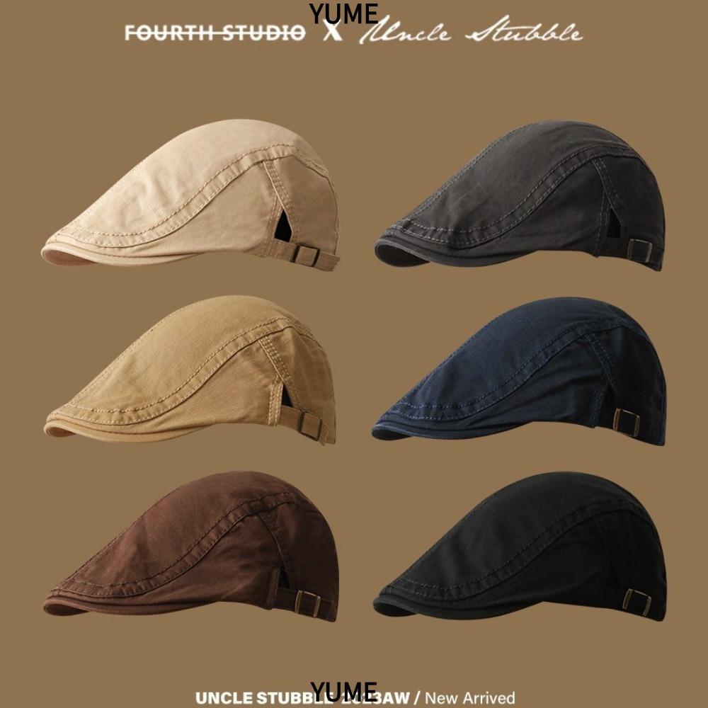 YUMEIYU Berets, Casual Anti-UV Painter Cap, Solid Color Retro England Hat Gift