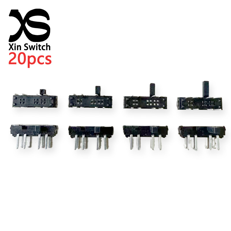 20PCS MSK-23D19 ประเภทแนวนอนขอบ 8-Pin 2P3T Toggle Switch 13 * 3.5 มม.DC12V 0.1A 3-Position Dual แถวส