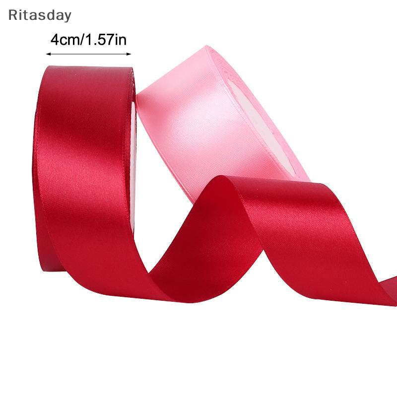 Ritasday 4 ซม.25 หลาซาตินริบบิ้นม้วนของขวัญทําด้วยมือ Paaging ริบบิ้นดอกไม้ทํา Paaging Bow Craft เย็บ Party ตกแต่ง DIY ใหม่ ราคา ถูกที่สุด ดีลบีเคเค แกลเลอรีภาพที่ 5
