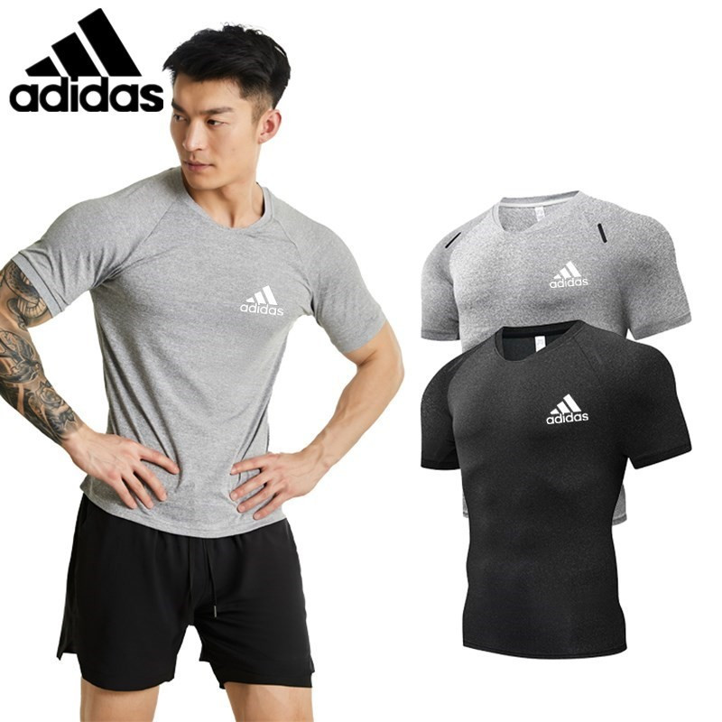 เสื้อยืดแขนสั้นผู้ชาย สไตล์ slim-fit สำหรับฤดูร้อน แห้งไว เหมาะสำหรับกีฬาและการออกกำลังกาย
