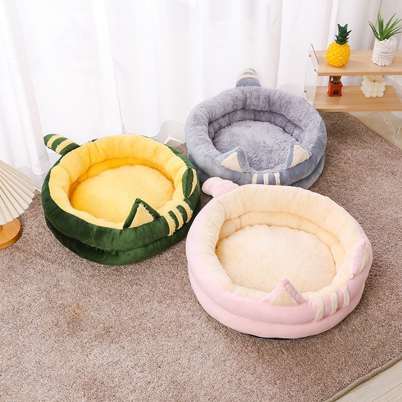 宠物窝冬季宠物用品猫窝冬季保暖半封闭房子别墅风高颜值猫窝3.16Pet House Winter Pet Supplies Cat House Winter Warm Semi-Enclosed Ho