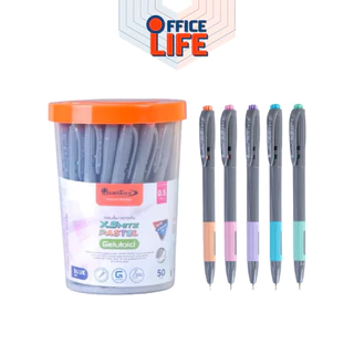 Quantum (ควอนตัม) ปากกา ปากกาลูกลื่น หมึกเจลลูลอยด์ รุ่น X5 Hitz ขนาด 0.5 มม. หมึกน้ำเงิน หมึกแดง ( 50ด้าม / กระปุก )