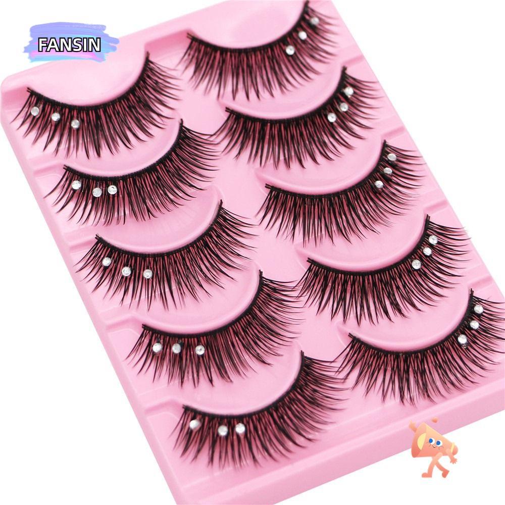FANSIN Diamond Manga Lashes Dramatic Volume Fuffy Lashes Handmade Shiny Spiry หนา Long Eye Lashes