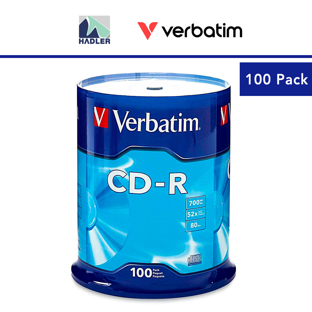 Verbatim CD-R 700MB 52X 80min แผ่นบันทึกเปล่า [100 ชิ้น]