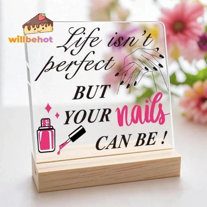 [Willbehot-t] กระดานแสดงรูปร่างเล็บ Advice Board พร้อมฐานเล็บท่องเที่ยวเล็บปลอมแสดงผู้ถือร้านทําเล็บ