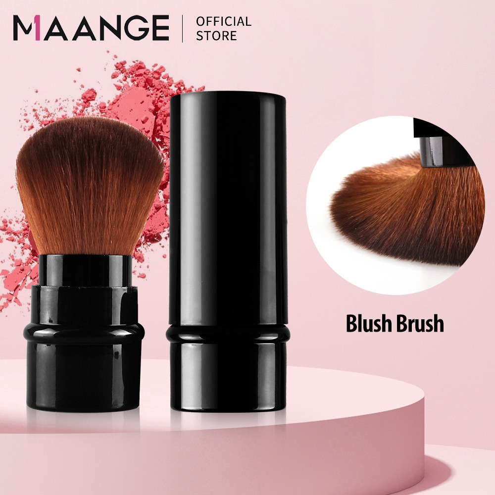 MAANGE 1 ชิ้นแปรงแป้งแบบพับเก็บได้ Blush Professional High-End แปรงแต่งหน้าพร้อมฝาปิดเครื่องมือแต่งหน้า