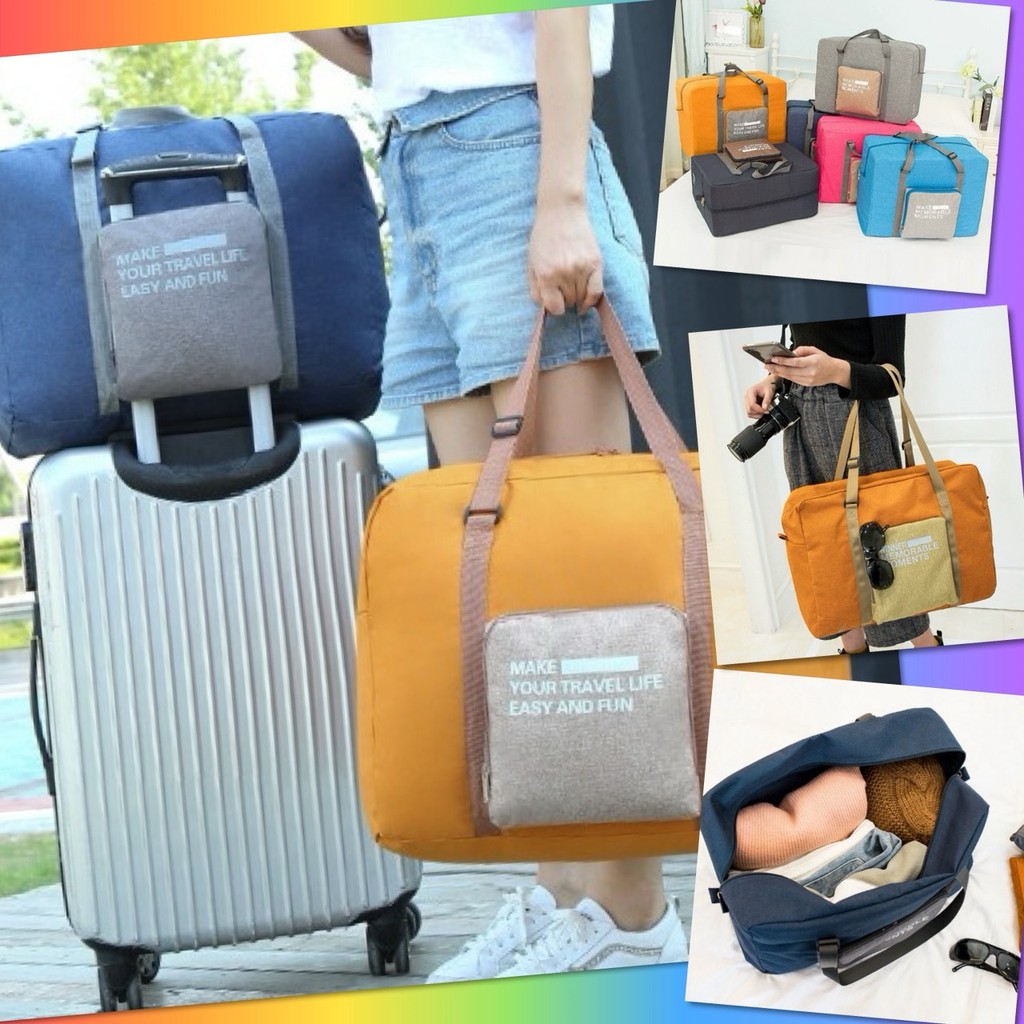 🎀 กระเป๋าเดินทาง พับได้ Travel Bag ขึ้นเครื่องบินได้ Carry On กระเป๋าพับ เก็บของ 🎀