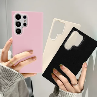 สีทึบหนัง เคส For Samsung A56 A55 A07 A17 A37 A57 A06 A16 A05S A15 S24 S23 S25 S26 Ultra FE A26 A27 A35 A36 กกันกระแทก