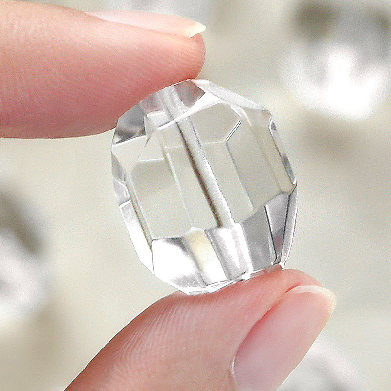 Spot Goods#Natural white crystal large ice cube faceted irregular loose beads, white irregular-shape