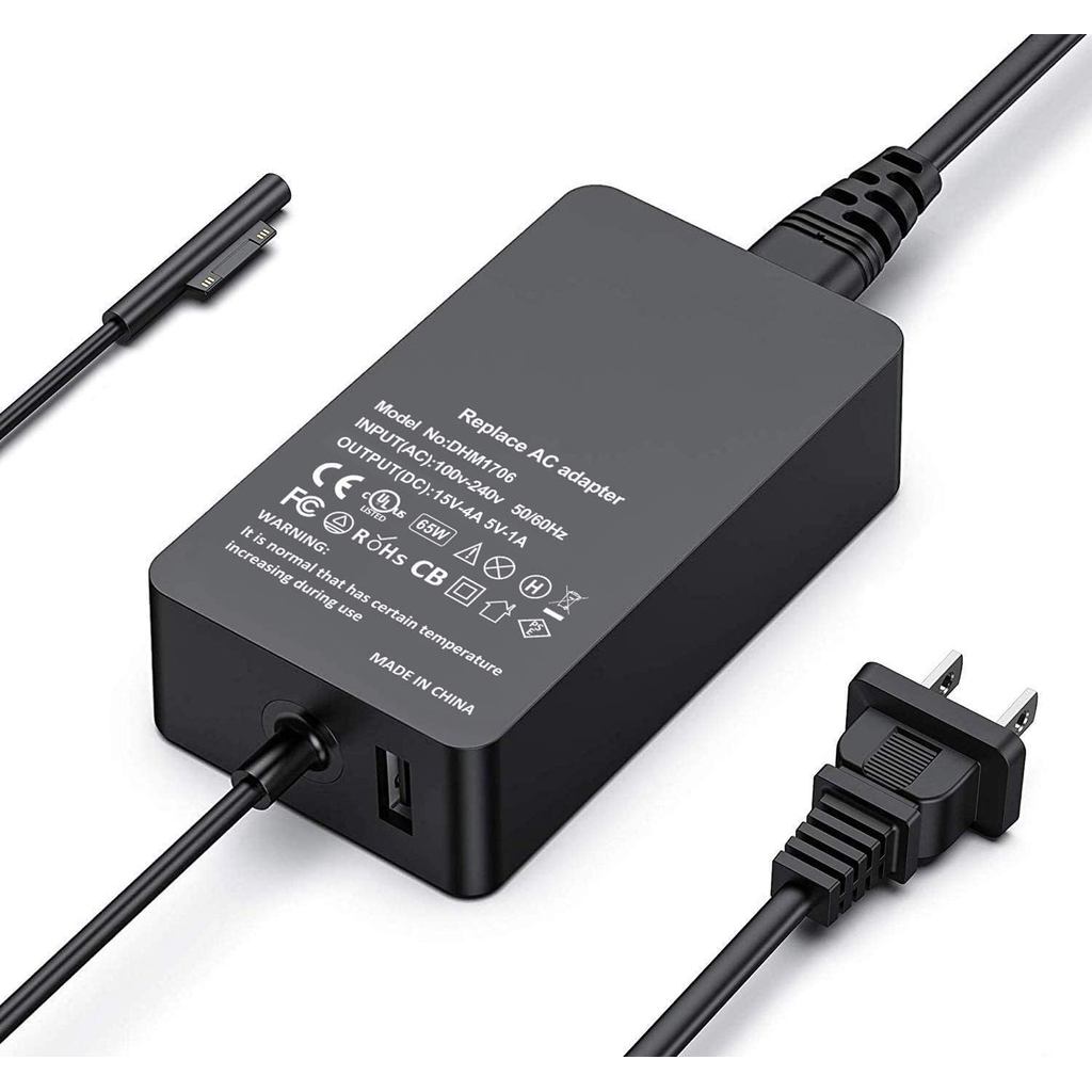 Surface Pro Charger 65W 15V 4A Surface Laptop Charger สําหรับ Microsoft Surface Pro X/9/8/7/6/5/4/3 