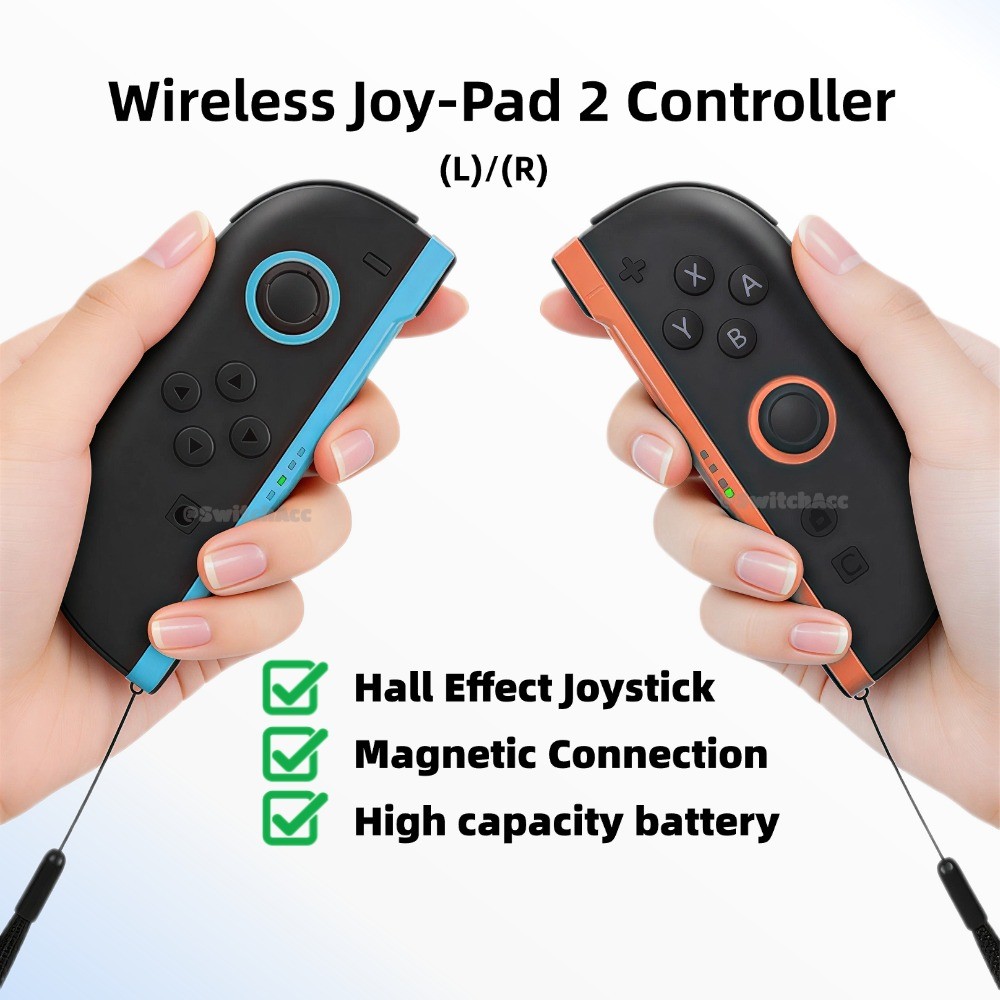 คอนโทรลเลอร์ JoyPad (L)/(R) สําหรับสวิตช์ 2 พร้อม Motion 9 แกน Gyro Wake Up รองรับควบคุม แสงสีฟ้า/แดง/ม่วง/เขียว
