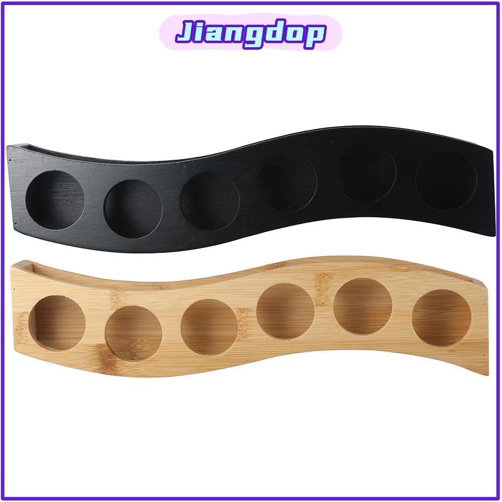 JIANG Shot Glass Holder, with 6 Slots Multipurpose Shot Glass Tray, Practical Bamboo ใช้งานง่าย Shot