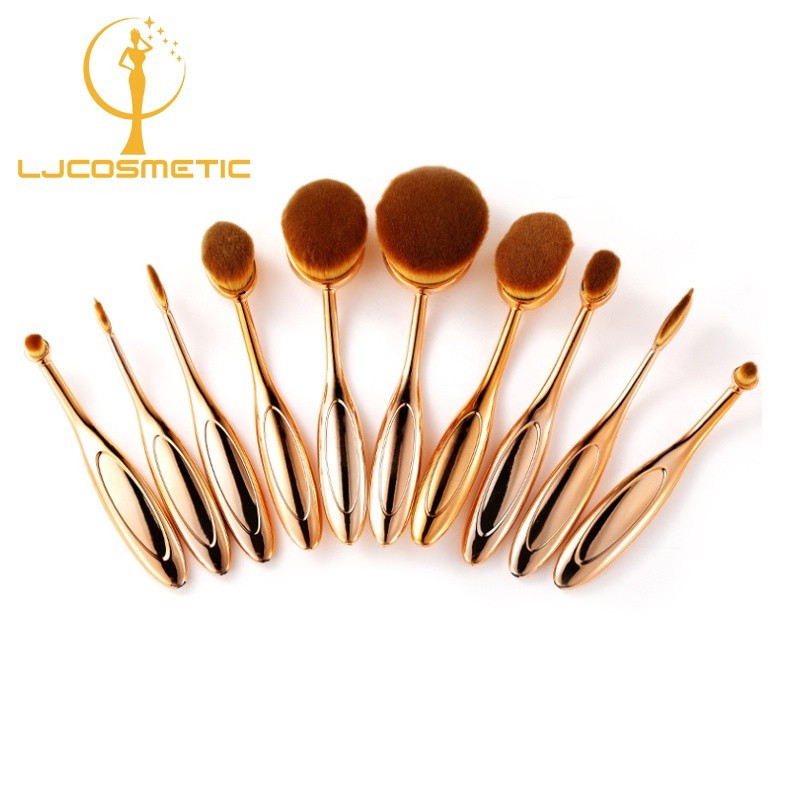 มืออาชีพ)H]10 ชิ้น-w@ชุดแปรงพายรูปไข่แปรงแต่งหน้า/J/ของเหลว,wder,คอนซีลเลอร์,อายแชโดว์*u<brush