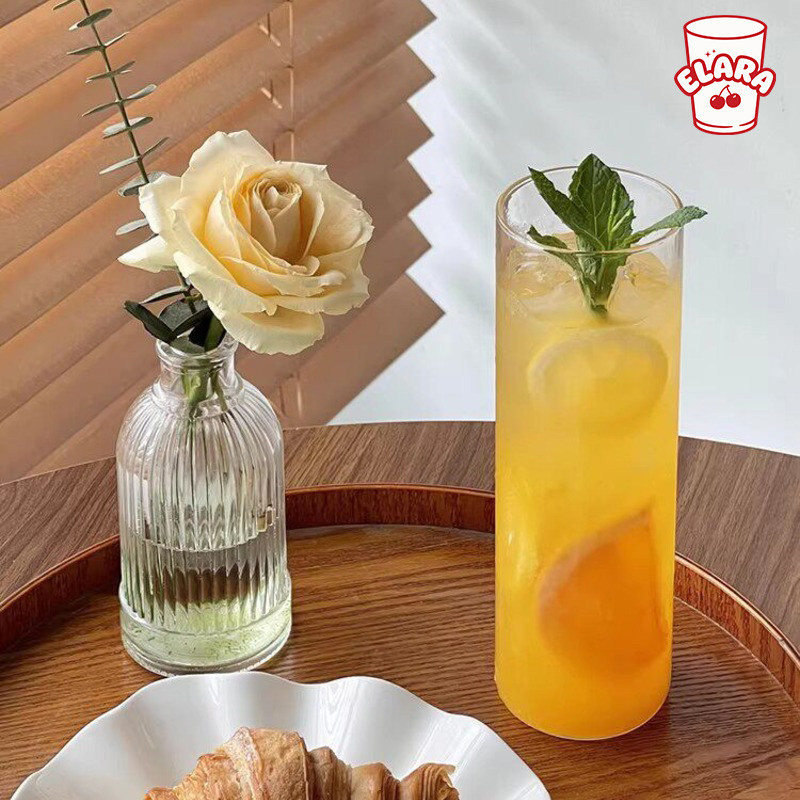 แก้วน้ำใสทรงสูง แก้วแก้วใสสไตล์มินิมอล สำหรับน้ำผลไม้/โซดา/ชา มี 350ml 580ml 590ml