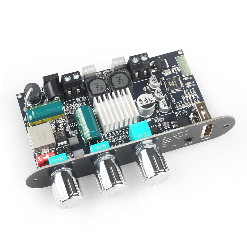 ZK-1001B บอร์ดขยายเสียง Mono พร้อมเอาต์พุตไฟ TWS, เครื่องขยายเสียงรถยนต์อินพุตแรงดันไฟฟ้ากว้าง 9-24V