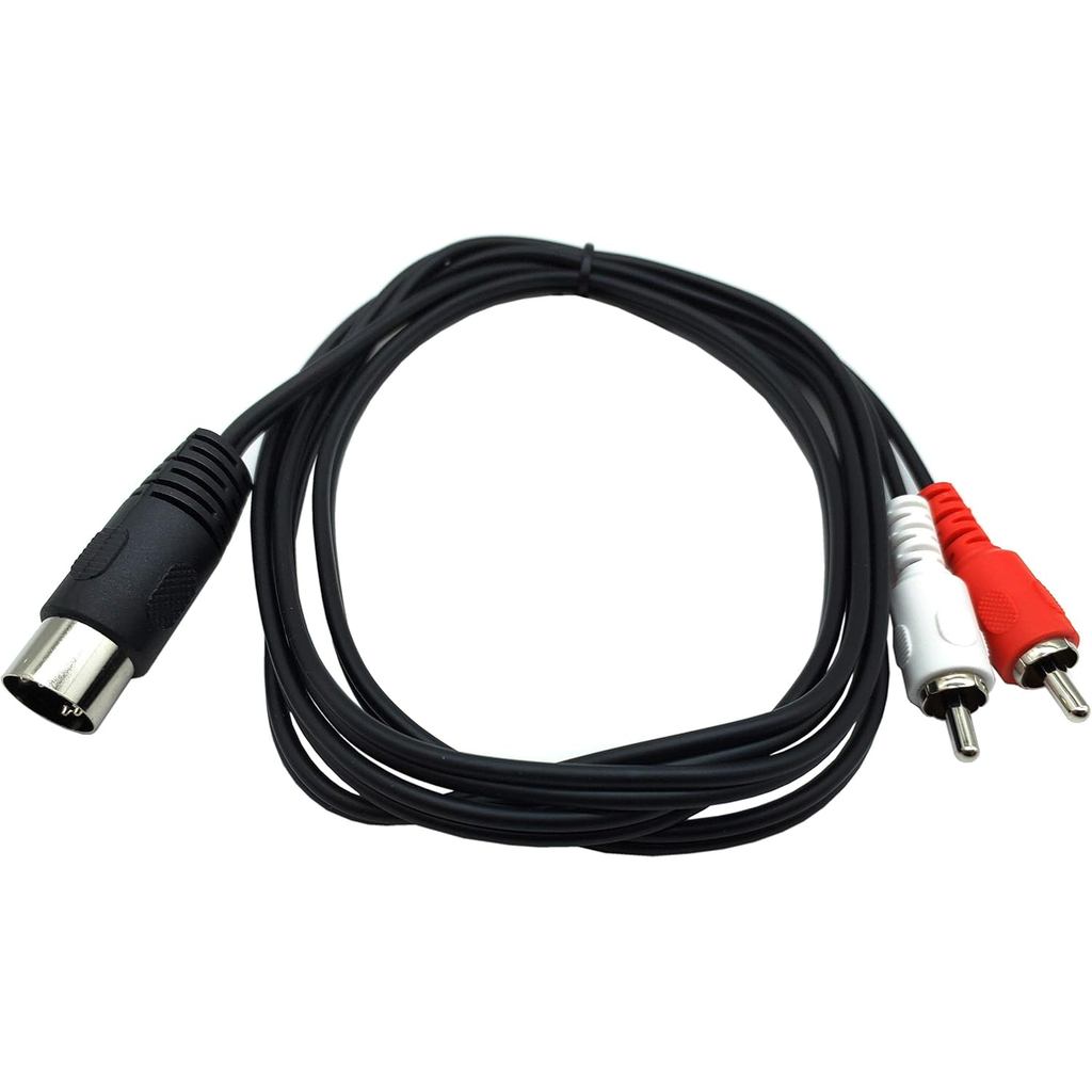 DIN 5 Pin to RCA Cable,Qaoquda 5ft/1.5m 5-Pin Din Male Plug to 2-RCA Male Audio Adapter Cable for El