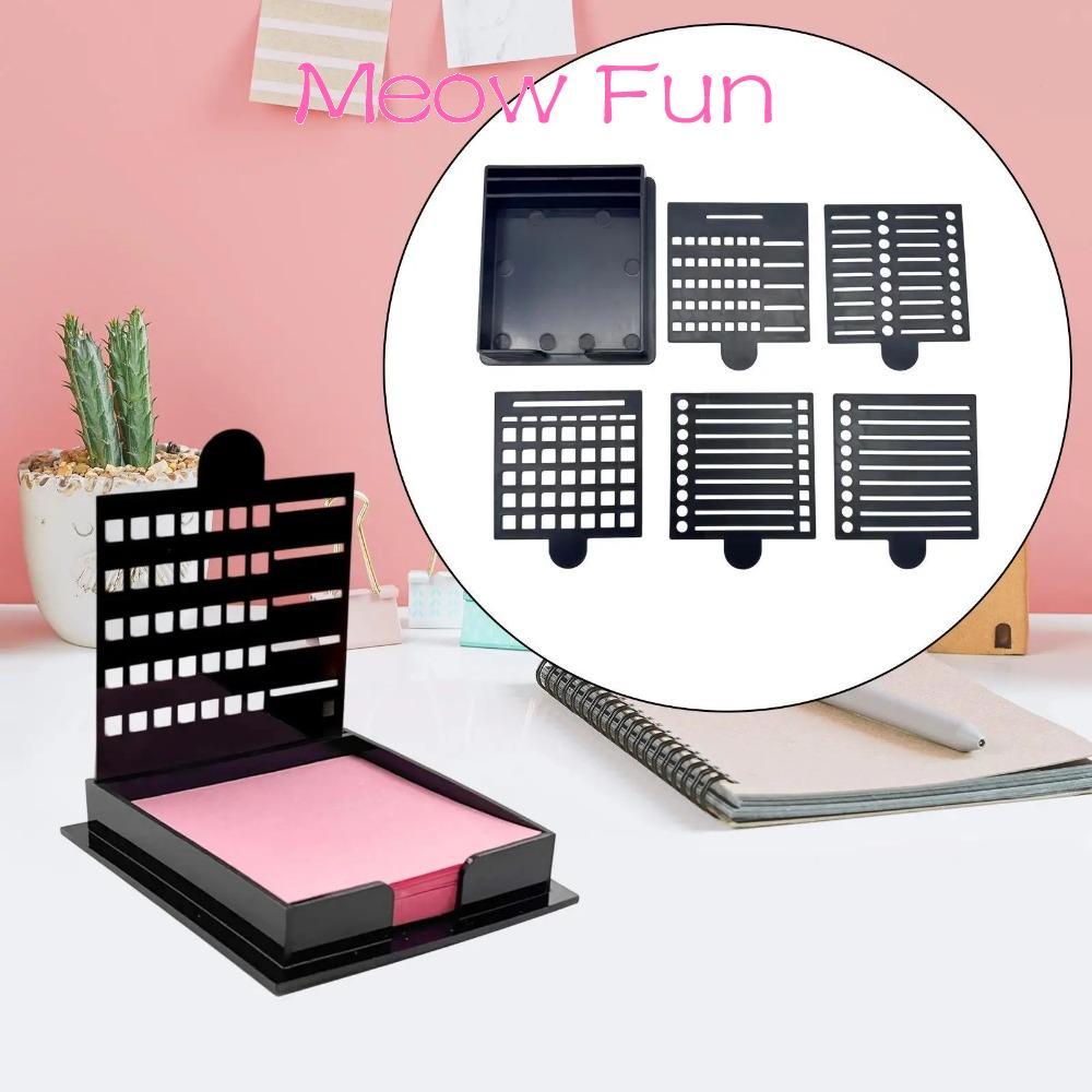 ALONGOF Sticky Note Holder Set, Sticky Note Organizer Note Box Sticky Note Stencil, ห้าแม่แบบ Sticky