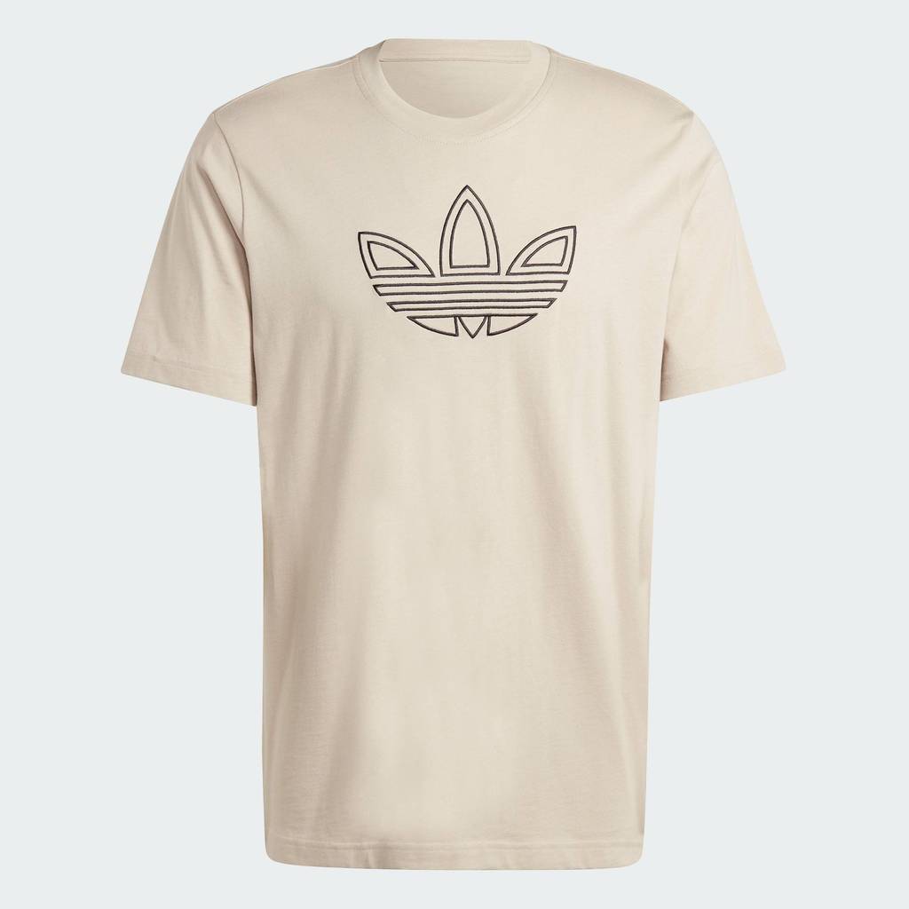 adidas Lifestyle Outlined Trefoil Tee Men Beige IW5824