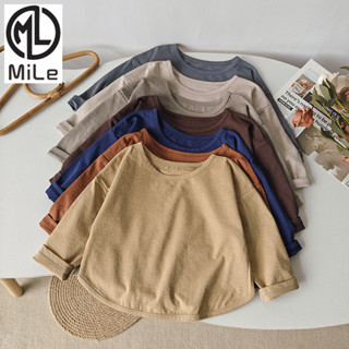 [มล] เสื้อยืดแขนยาวสำหรับเด็ก สไตล์เกาหลี ขนาดใหญ่ สำหรับฤดู…