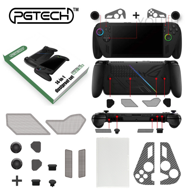 สําหรับ ROG Xbox Ally/X อุปกรณ์มือถือชุดป้องกันปลั๊กกันฝุ่น + อุปกรณ์เสริมหมวกจอย