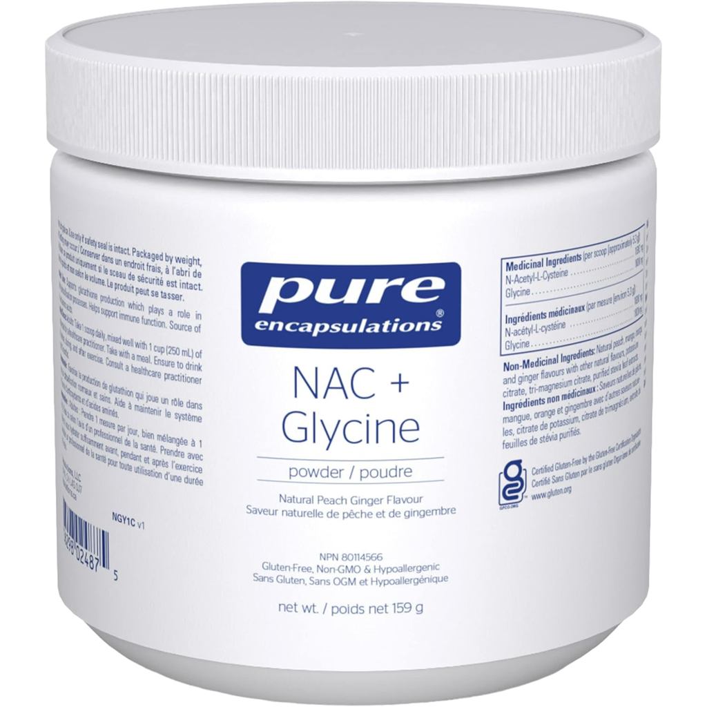 Encapsulations NAC + Glycine Powder - เสริมสร้างภูมิคุ้มกันและกลูตาไธโอน* - ปราศจากกลูเตนและไม่ใช่จี