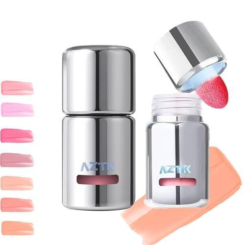 Aztk Liquid Blush, Aztk Jelly Color Liquid Blushes, Blushs Lotion with Sponge Head, High-Pigment, ติ