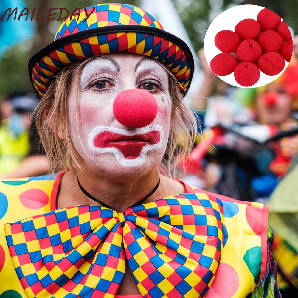 MAILE 10 ชิ้น Clown Halloween Foam Circus Red Ball