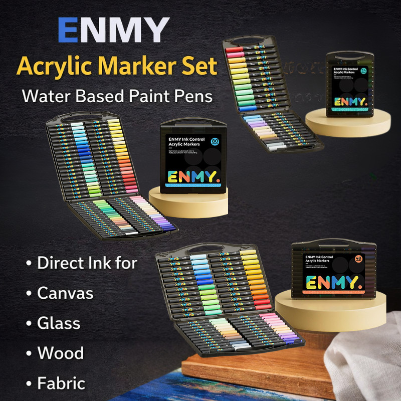 ENMY Versatile Acrylic Marker Set for All Art Projects - Available in Various Color Options