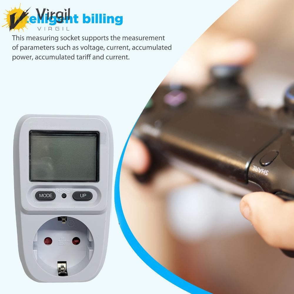 [Virgil.th] 1 PC Power Bill Meter Socket Multifunctional Electric Bill Metering Socket Digital Displ