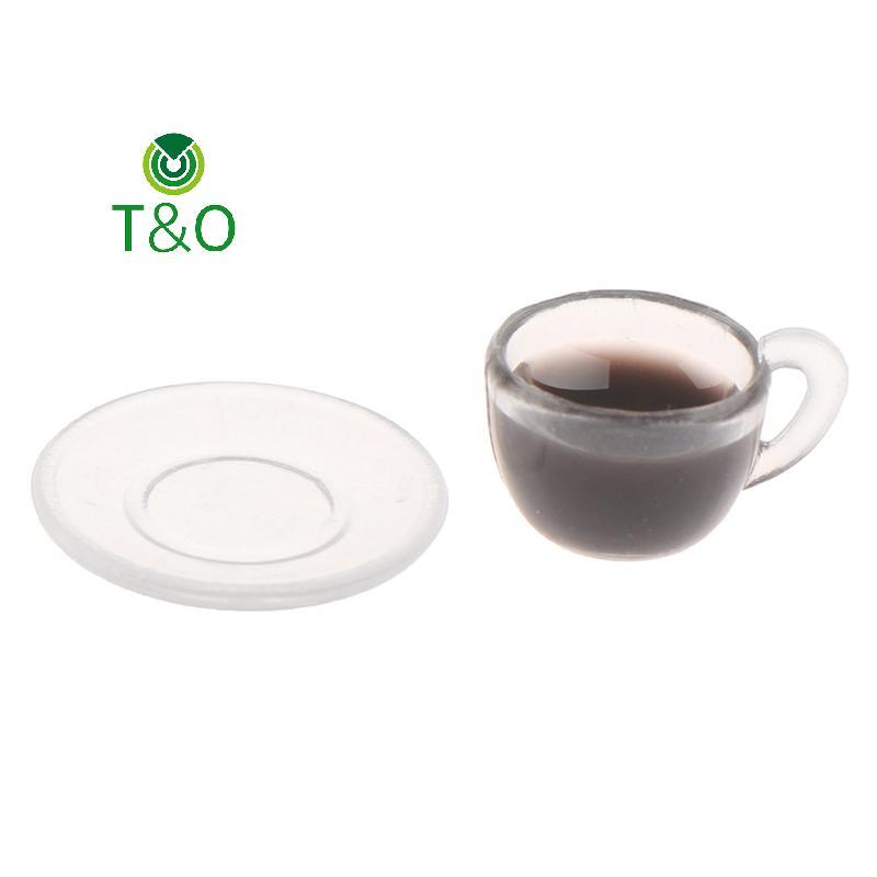 [T&OT] 1:12 Dollhouse Miniature Mini Coffee Cup Set Model Doll Accessories Toys [ใหม่]
