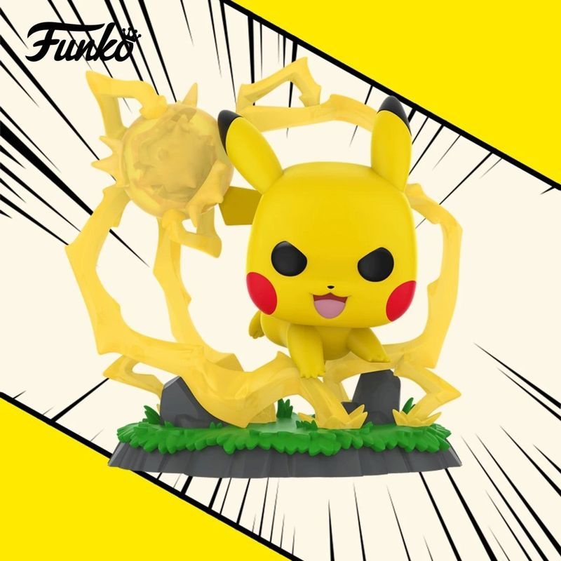 Z Zhuzhou Funko Costume Co., Ltd. Funko Pokémon Pikachu (สไตล์ดีลักซ์) สินค้าทํามือโมเดลตกแต่งโปเกมอ