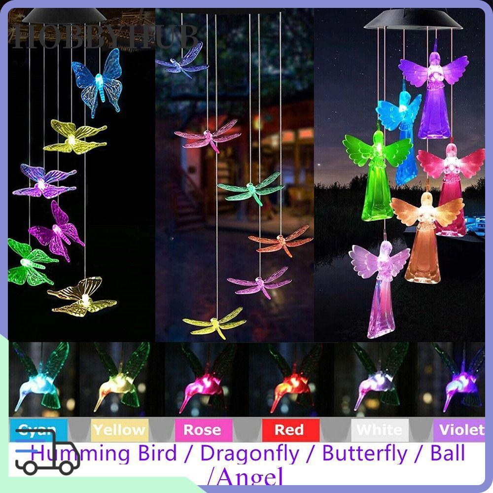 HOBBYHUB Wind Chimes Light Crystal Wind Chimes Garden Lights Wind Chimes Light