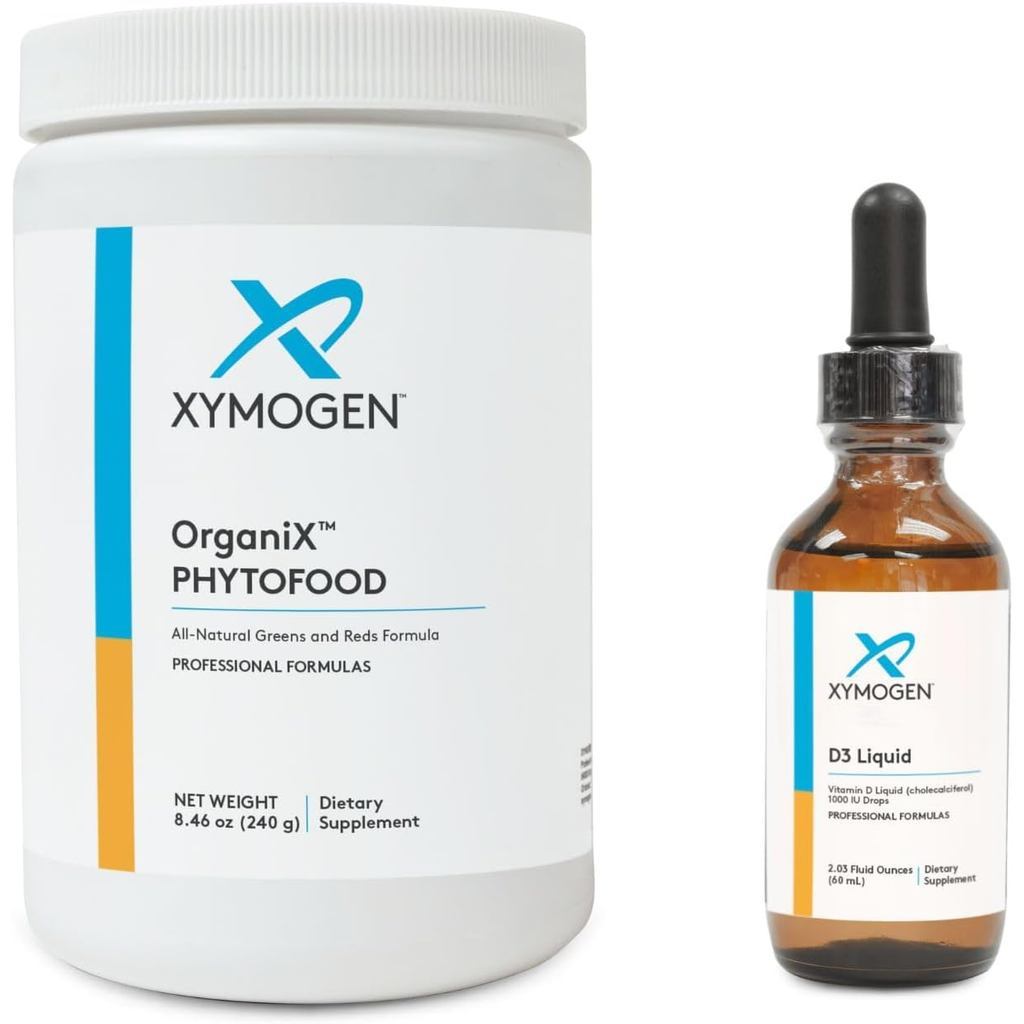 XYMOGEND3Liquid(1,500Servings)+OrganiXPhytoFoodGreensPowder(30Servings)-1000IULiquidVitaminDDropswit