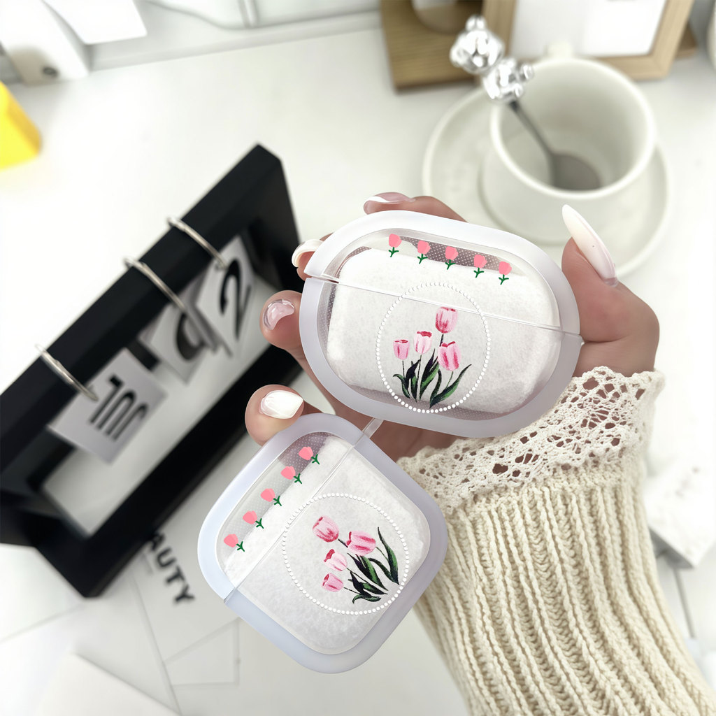 เหมาะสําหรับ Huawei FreeBuds 4i/4 เคสหูฟังวรรณกรรมทิวลิปโปร่งใสนุ่ม 5i/se2 ไร้สายบลูทูธ