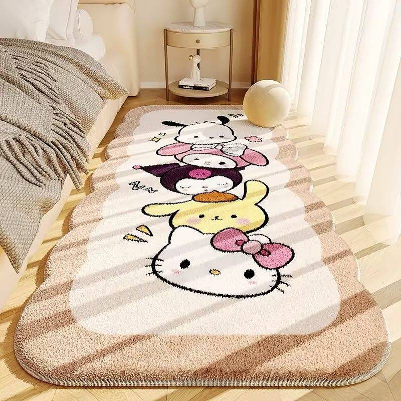 Bedside Cartoon Carpet Cashmere-like Thickened Bedroom Long Floor Mat Cute Plush Coffee Table Living