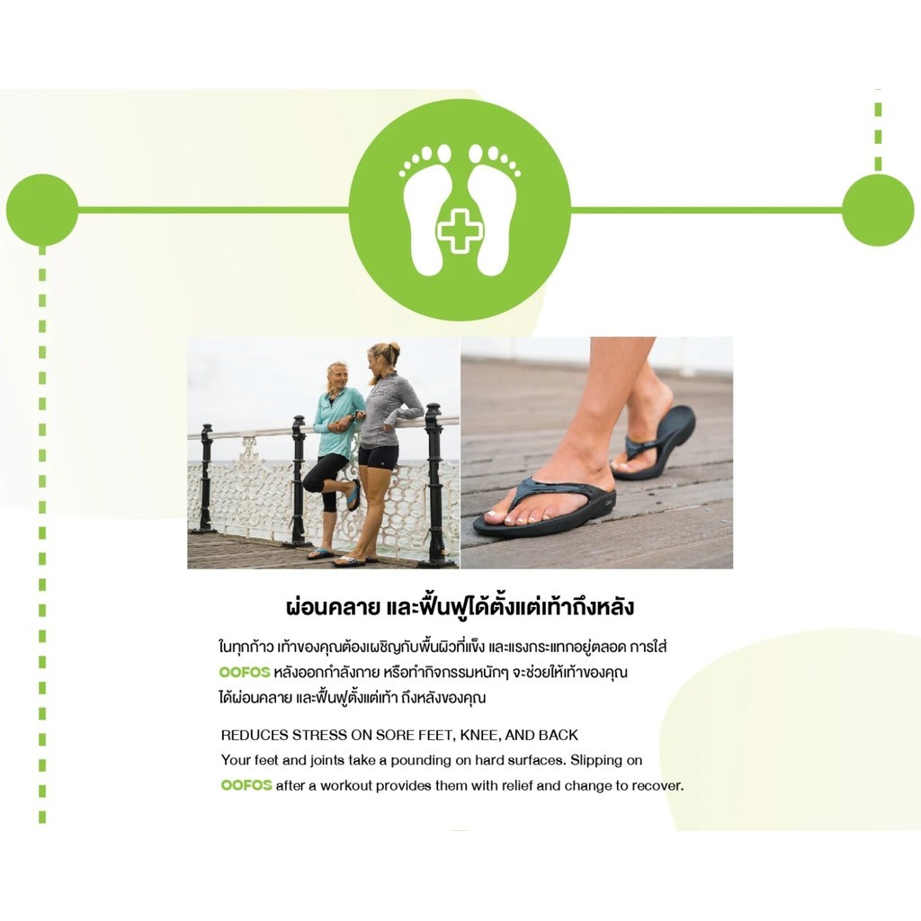 🍬🍬OOFOS รองเท้า ofos รองเท้าแตะเพื่อสุขภาพ Super นุ่มและนิ่ม รุ่น Ooriginal Black-เหมาะสำหรับผู้ชาย 