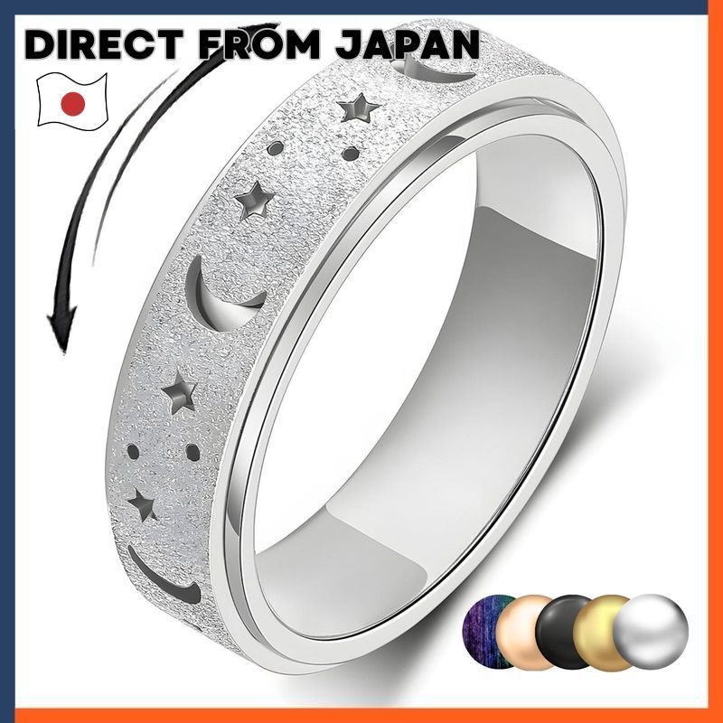 Lunache Fidget Ring Stress Relief Anxiety Calm Stainless Steel Thumb Compatible