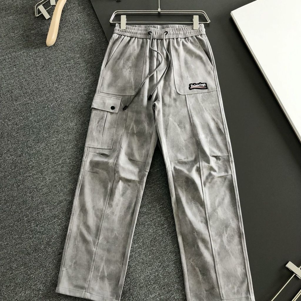 9I2T Bal***aga Men's casual retro versatile tie-dye casual pants, American high street style straigh