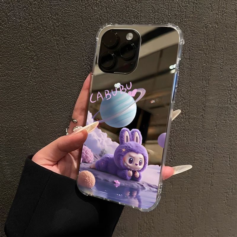 紫色拉布布适用三星s24ultra手机壳s25+s23镜面a56a16可爱苹果17p3-29Purple Labubu Phone Case Suitable for Samsung S24ultra