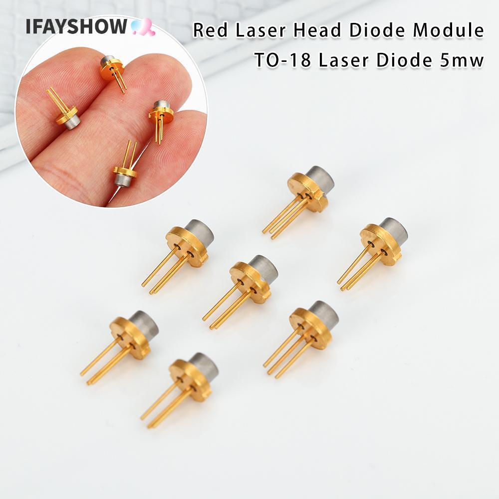 IFAYSHOW 1/2/5/10 ชิ้นหัวเลเซอร์สีแดง 5MW DIY Lab การเผาไหม้กําลังสูงอินฟราเรด