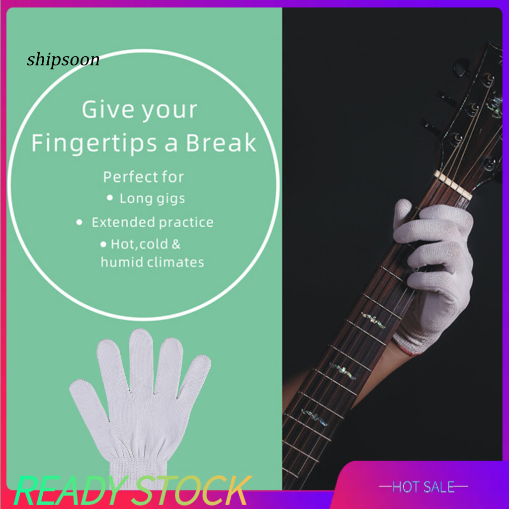 SN ถุงมือกีตาร์ Perfect Fitting Universal Nylon String Instrument ถุงมือฝึกเบสไฟฟ้าสําหรับมืออาชีพ