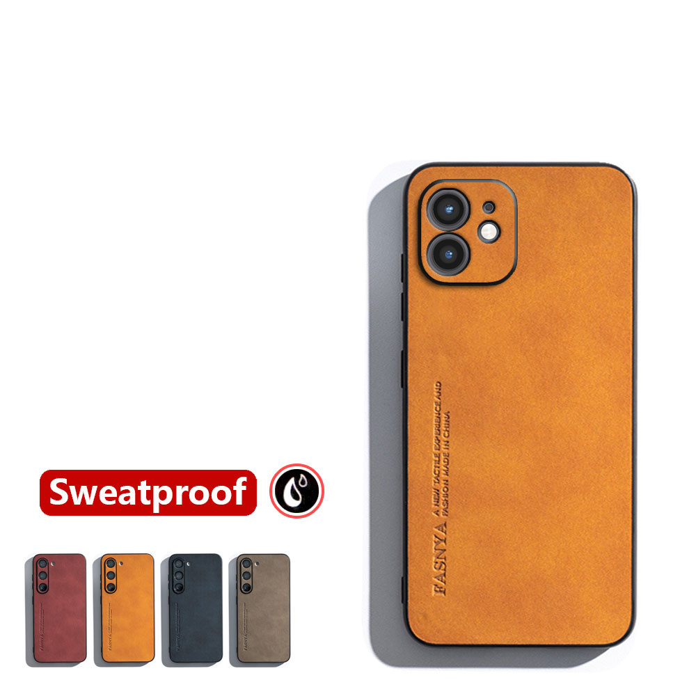 สําหรับ Apple iPhone 11 iPhone 12 Mini Skin-sensation Elegance Retro หนังเคสโทรศัพท์ลื่น Sweatproof ฝาหลังสี Mild slim กันกระแทก