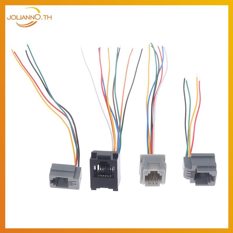 Joliann0 5PCS 616E 623k 616M 641D RJ11\RJ12\RJ45 หญิง Soet สําหรับโทรศัพท์อินเทอร์เน็ตพร้อมสาย 15 ซม