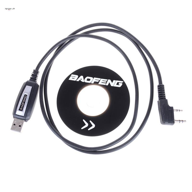 ใหญ่ 1 ชุด USB 2Pin โปรแกรมสายซอฟต์แวร์ CD สําหรับ Baofeng UV-5R BF-888S วิทยุ PH