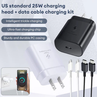 หัวชาร์จเร็ว+สายชาร์จเร็ว PD อะแดปเตอร์ชาร์จเร็ว Samsung 25W พร้อมสายชาร์จอัจฉริยะแบบหยด องรับรุ่น 7~15