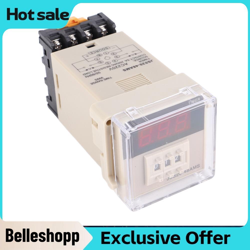 Belleshopp Belleshopp รีเลย์ตั้งเวลา JSS20-48AMS 1-999S AC 220V Power On Delay ดิจิตอลจอแสดงผลโมดูล 