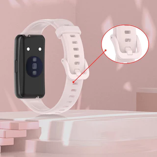 สายซิลิโคน for Huawei Band 10 9 8 7 6/Honor Band 6 7/Huawei Band 10 9 8 NFC สร้อยข้อมือกีฬายางต้นฉบับอ่อนเข็มขัดนุ่ม