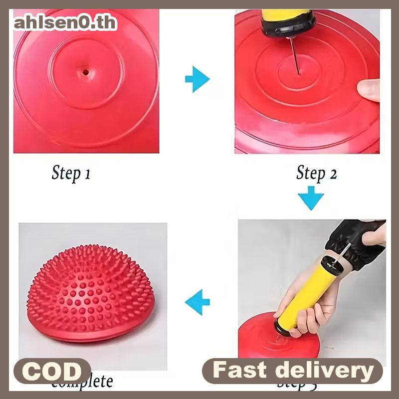 Ahlsen0 Inflatable ครึ่งนวด Balance Training Tactile Fitness Non-Slip Trainer สําหรับโยคะพิลาทิสออกกําลังกายที่บ้าน th