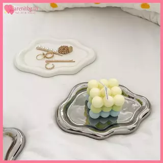 RENBG Simple ถาดเก็บเครื่องประดับ Creative Cloud Shapes Electroplated เครื่องประดับต่างหูแหวนจอแสดงผลเดสก์ท็อปจานสําหรับผู้หญิง TH