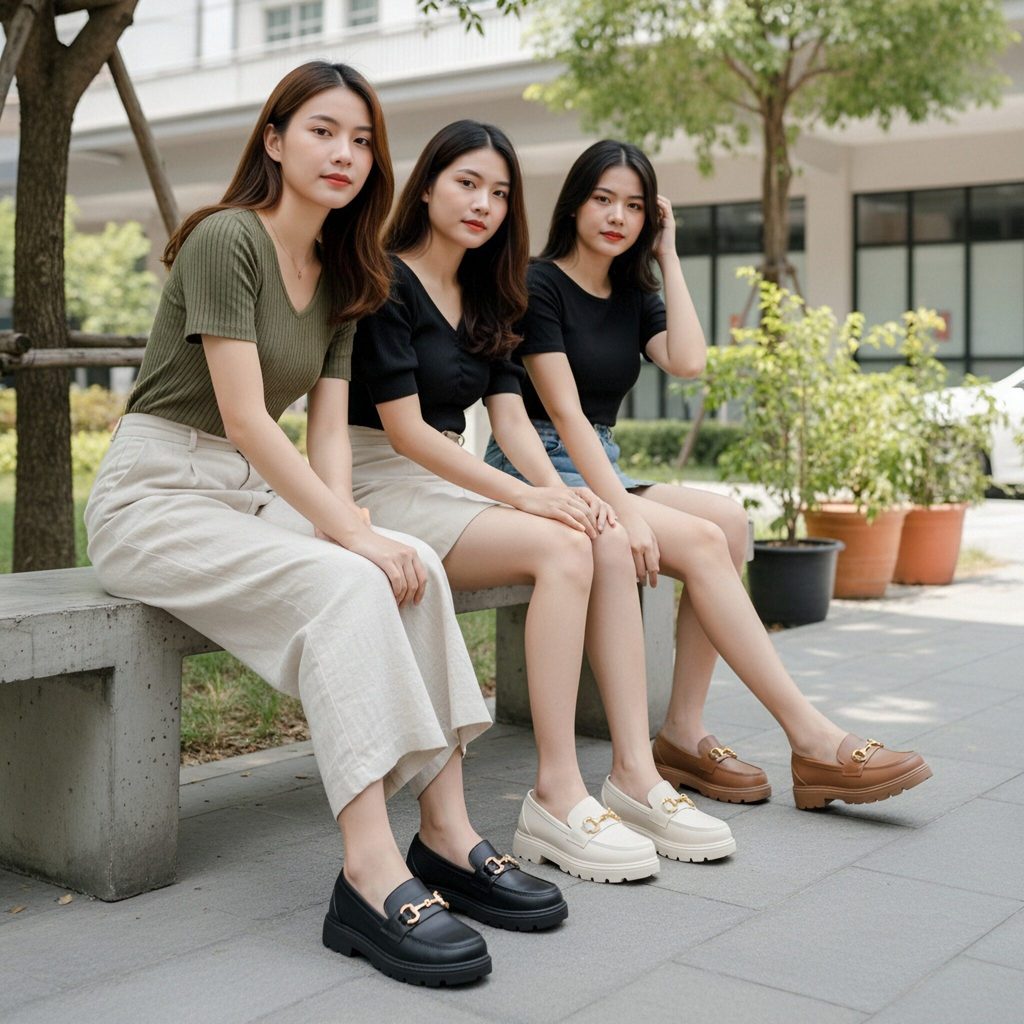 รองเท้าคัทชูหัวมน ทรงสวยคลาสสิก อะไหล่ทองหรูหรา ใส่แล้วดูแพงแน่นอน